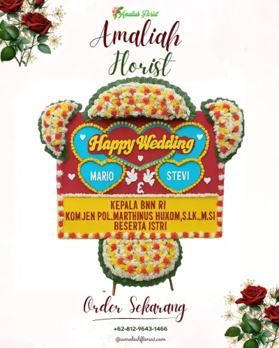 Karangan Papan Bunga Pernikahan di Pasar Kemis